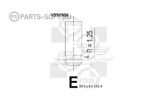 Впускной клапан V992806 BGA