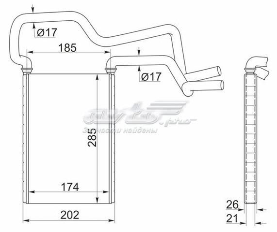 Радиатор печки STHD283950 SAT