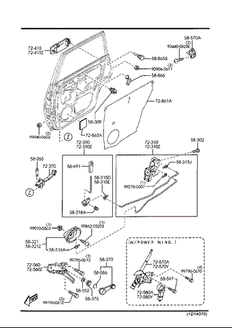 D20173410A MAZDA Tirador de puerta exterior trasero izquierdo D20173410A MAZDA