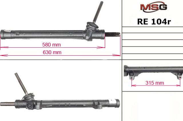 Рулевая рейка RE104R MSG Rebuilding