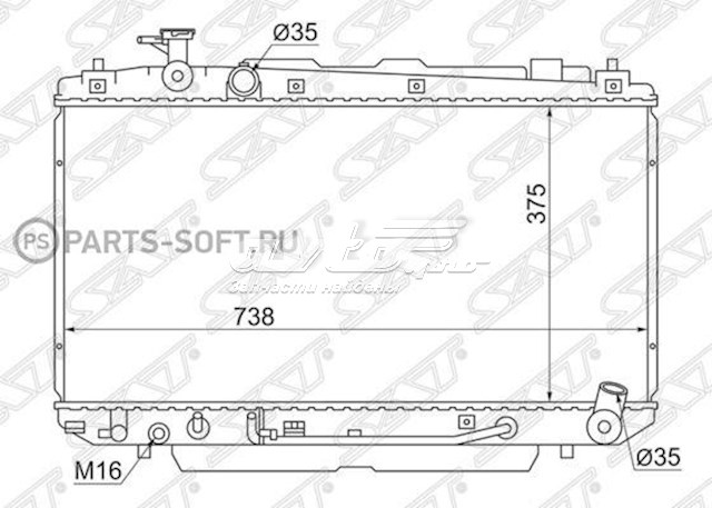 Радиатор охлаждения двигателя SAT TY0004ACA20 цена, от 86.25 USD