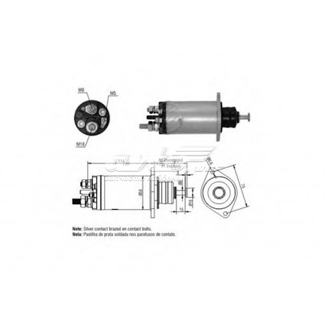 ZM2818 ZM relê retrator do motor de arranco