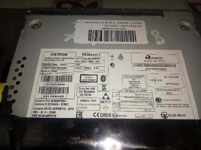 Магнитола (радио AM/FM) Renault (RVI) 281159646R цена, от 123.88 USD