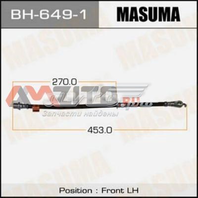 Шланг тормозной передний правый Masuma BH6491