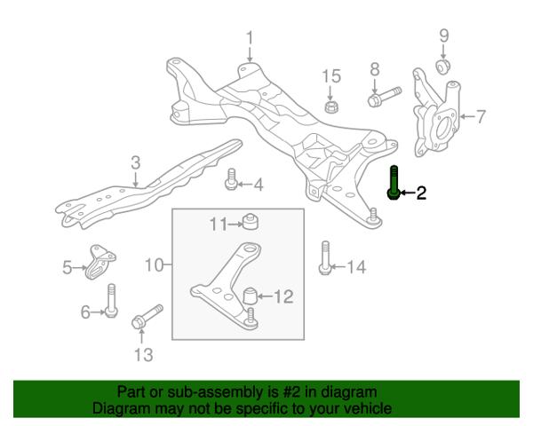 Болт крепления передней балки (подрамника) Mitsubishi MU000671 цена, от 5.29 USD