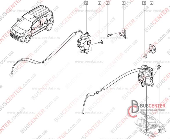 8200497774 Renault (RVI) fecho da porta lateral deslizante esquerda