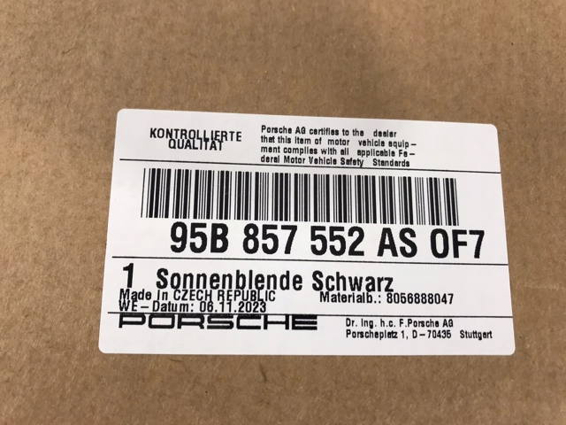 Козырьки Porsche 95B857552ASOF7