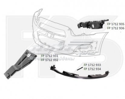 FP1712933 FPS Кронштейн спойлера переднего бампера