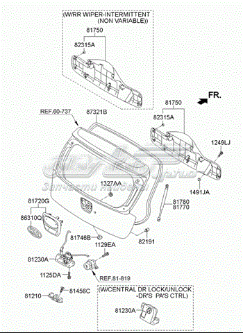 Ручка багажника 817201Y010 HYUNDAI