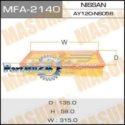 MFA2140 Masuma Воздушный фильтр двигателя
