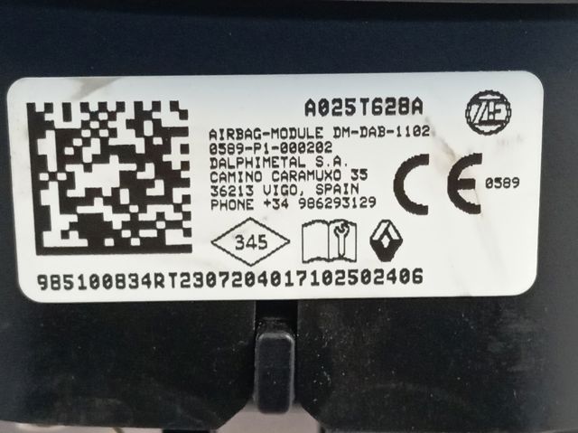 Airbag в мультируль Renault (RVI) 985100834R цена, от 256.34 USD