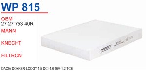 Фильтр воздушный отопителя Wunder WP815 цена, от 3.91 USD