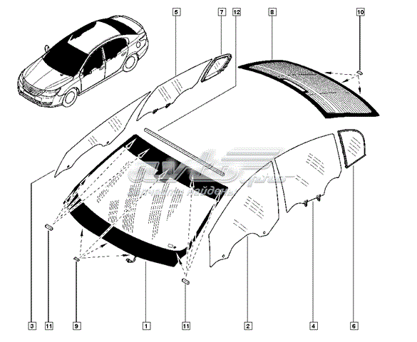 Лобовое стекло GS5626D12 XYG
