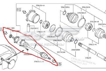 396011DR0A Nissan semieixo traseiro esquerdo