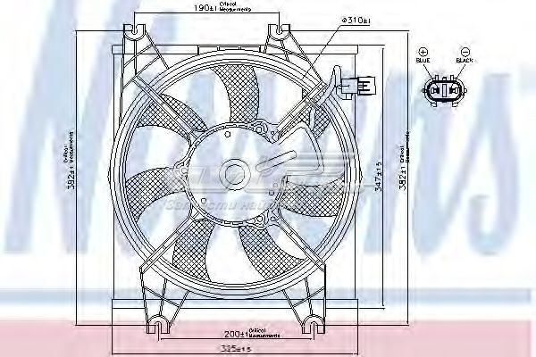 Ventilador (rodete +motor) aire acondicionado con electromotor completo 85086 NISSENS