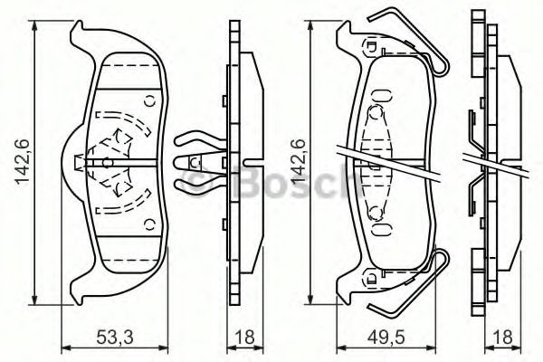 Задние тормозные колодки 986494142 Bosch