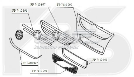 Рамка решетки переднего бампера FPS FP7410993