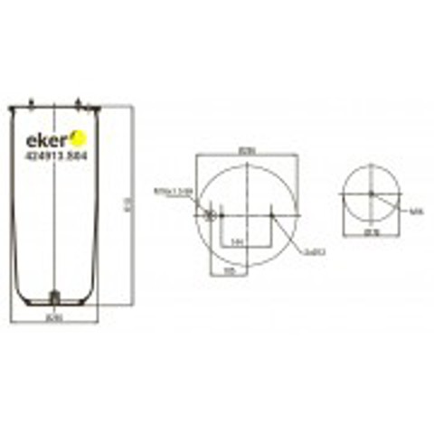 424913.C02 Eker coxim pneumático (suspensão de lâminas pneumática do eixo)