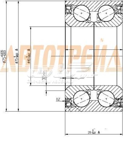 Подшипник ступицы DAC4075W2CS73 Koyo