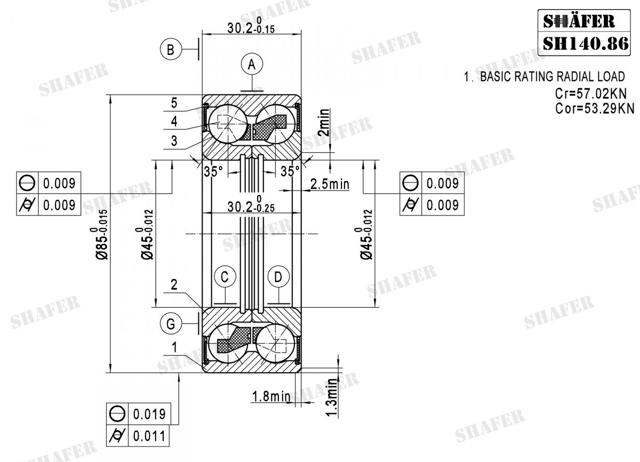 Подшипники задней ступицы Shafer SH14086 цена, от 12.72 USD