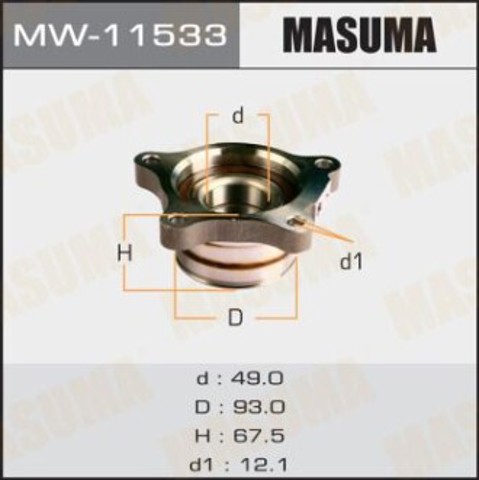 MW11533 Masuma Подшипник ступицы задней