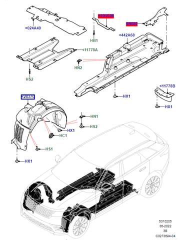 Купить LR108973 Land Rover Подкрылок передний левый