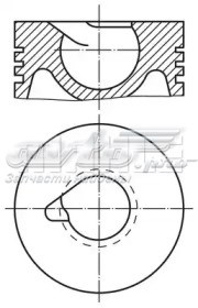 Поршень в комплекті на 1 циліндр, 1-й ремонт (+0,25) 0304001 MAHLE