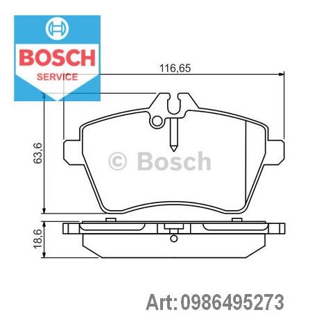 0 986 495 273 Bosch колодки тормозные передние дисковые