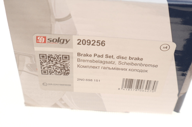 209256 Solgy Колодки передние