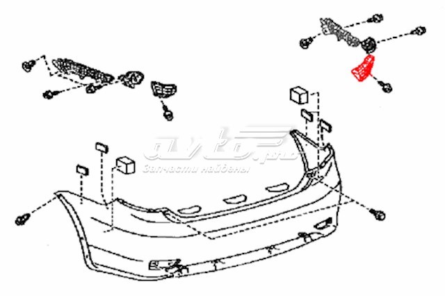 Кронштейн бампера заднего правый 5256212120 Toyota