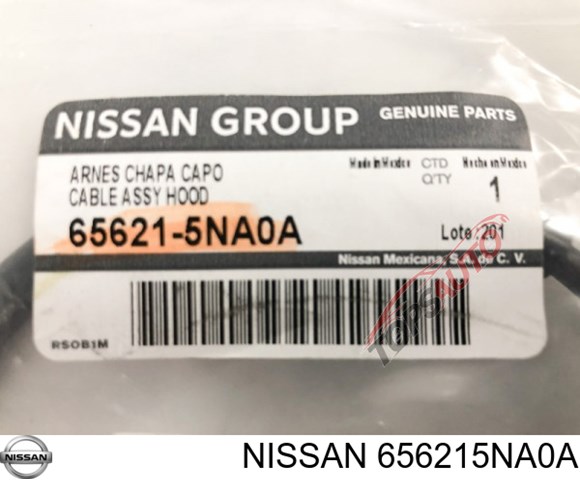 656215NA0A Nissan/Infiniti Трос открытия капота