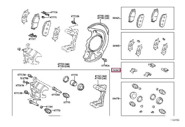 Kit de reparação das sapatas do freio para Lexus RX (U3)