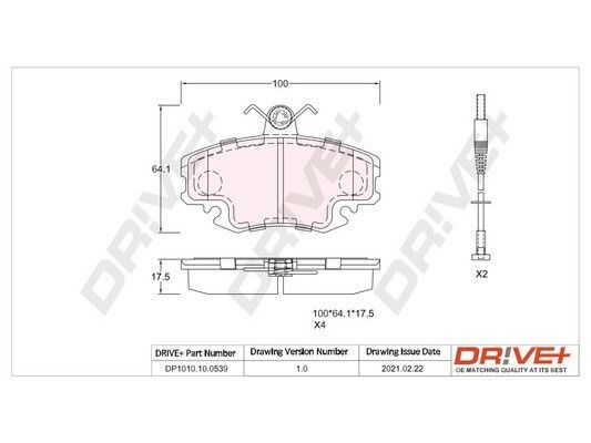 Передние тормозные колодки DP1010100539 Dr!ve+