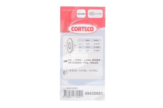 Купить 49430681 Corteco Кольцо инжектора