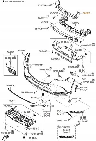 Нижний воздуховод радиатора Mazda TK48501C0A