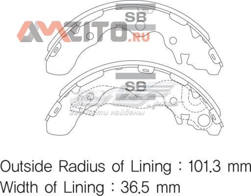 Задние барабанные колодки SA155 Sangsin