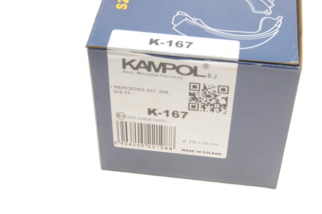Задние барабанные колодки K167 Kampol