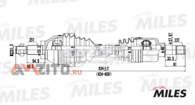 Левая полуось GC01052 Miles