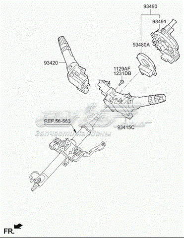 Подрулевой переключатель левый Hyundai/Kia 934101R531