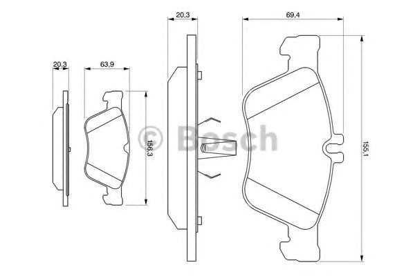 986494001 Bosch Колодки передние