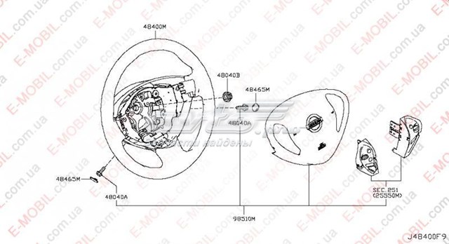 Колесо рулевое на Nissan LEAF I ZE0