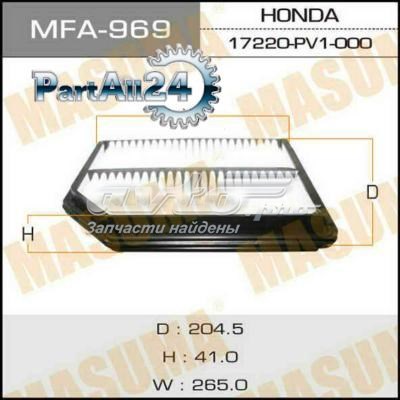 17220PV1505 Honda Воздушный фильтр двигателя
