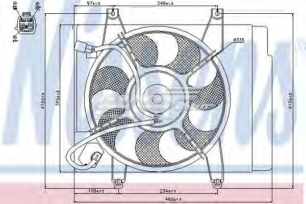 Difusor de radiador, aire acondicionado, completo con motor y rodete 85345 NISSENS