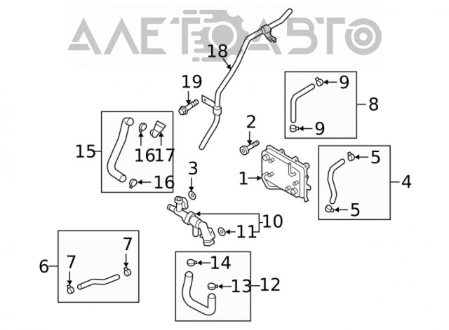 256201U500 Hyundai/Kia radiador de esfriamento, caixa automática de mudança