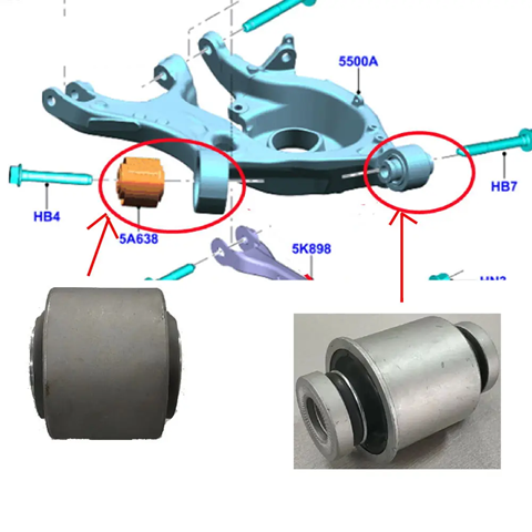 DG9Z5500C Market (OEM) braço oscilante inferior esquerdo de suspensão traseira