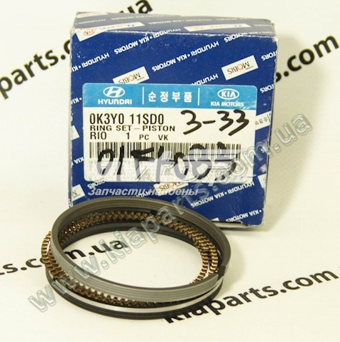 0K3Y011SD0 Hyundai/Kia kit de anéis de pistão de motor, 1ª reparação ( + 0,25)