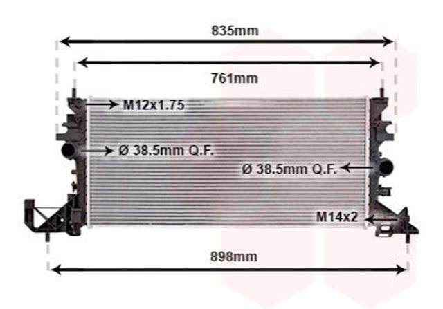 37012704 VAN Wezel radiador de esfriamento de motor