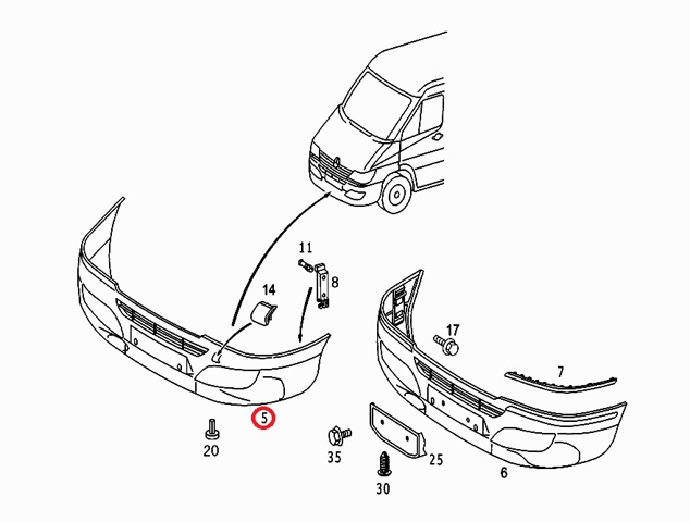 9018800870 Mercedes Бампер передний в сборе