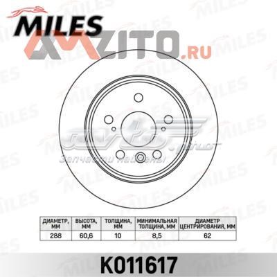 Тормозные диски K011617 Miles