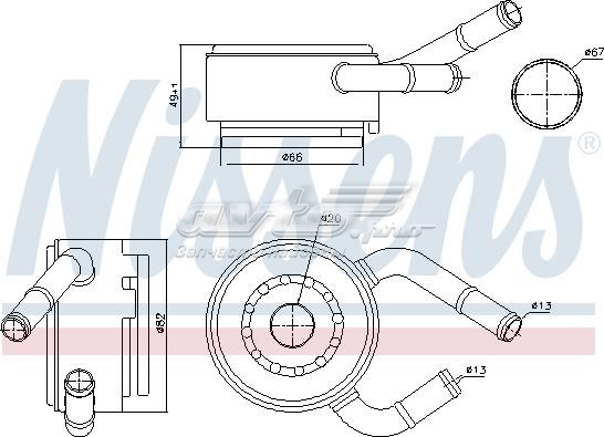 91190 Nissens radiador de óleo
